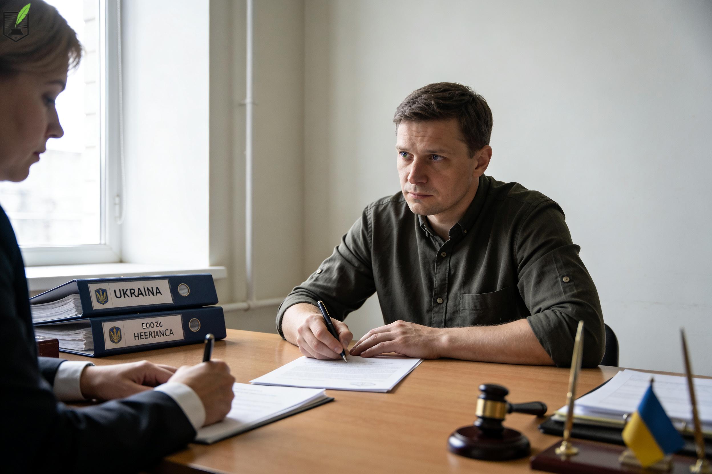 Українець у Польщі підписує заяву на спадщину з допомогою нотаріуса